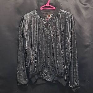 Bomber Jacket Black Vintage 80s-90s Unisex One-size Y2k